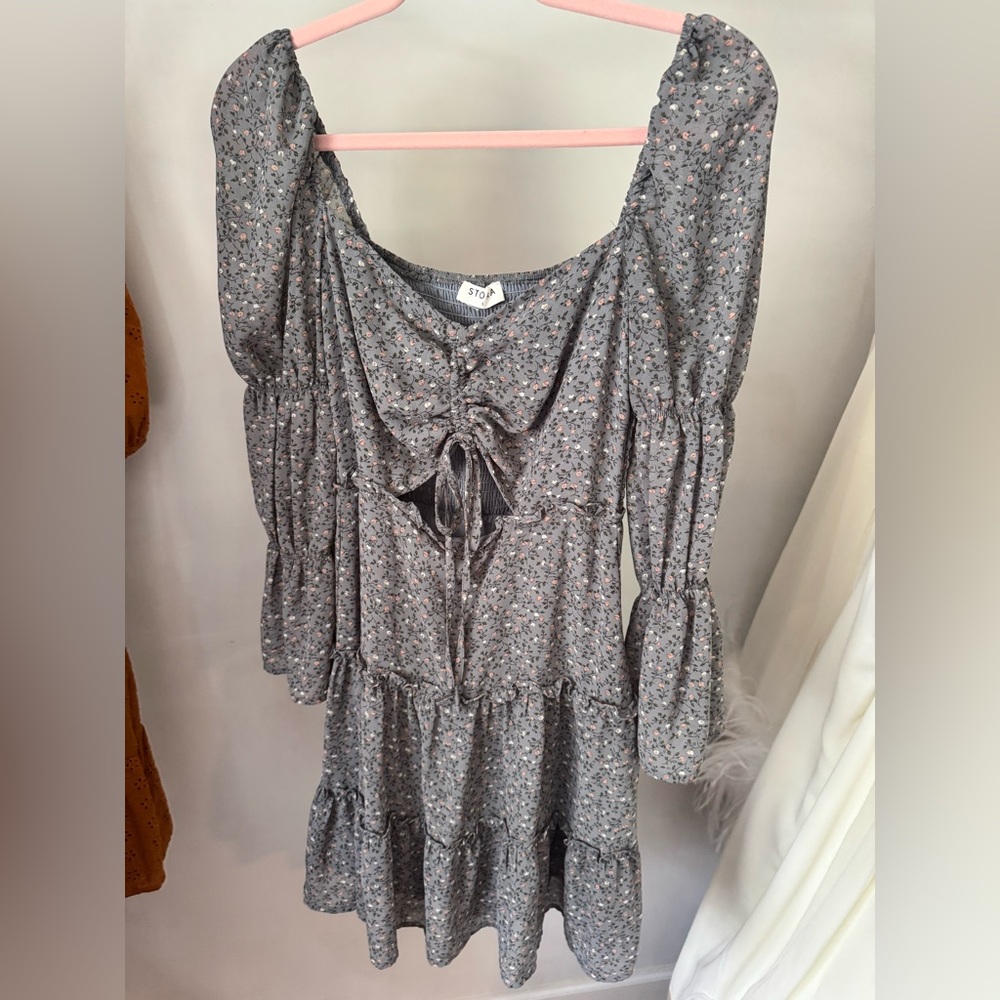 Red dress boutique mini dress with cutout